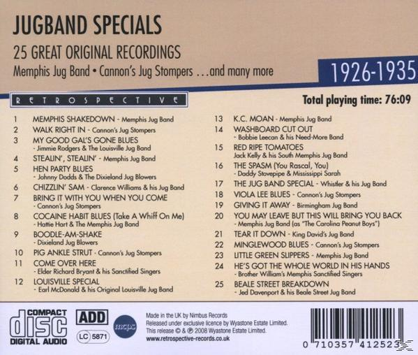 Jugband Specials - Original Artists  - (CD)