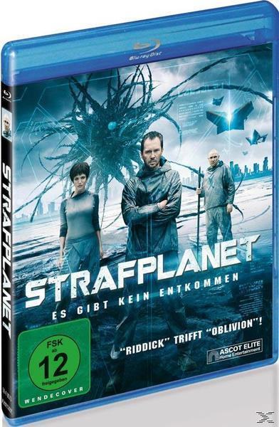 Blu-ray-Cover für Straplanet. Zeigt drei Personen in futuristischer Kleidung. Deutscher Text und Bewertung.