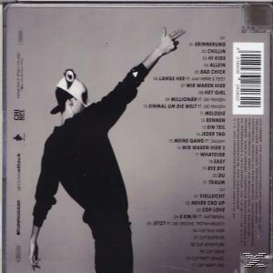 CD-Rückseite mit einem Mann, der zeigt, Titelliste und Logo des Labels.
