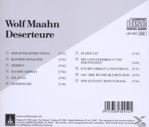CD-Rückseite mit Titelliste und Künstlerinformationen, mit deutschem Text.