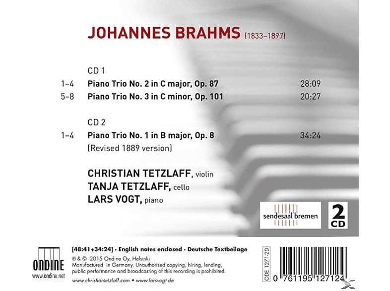 Thumbnail - Vogt / Tetzlaff - Klaviertrios 1-3 (CD)