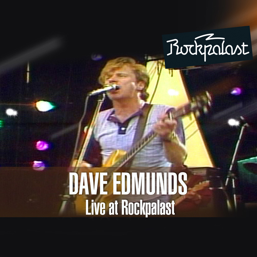 Dave Edmunds a színpadon gitározik. A Rockpalast logója. Fekete háttér.