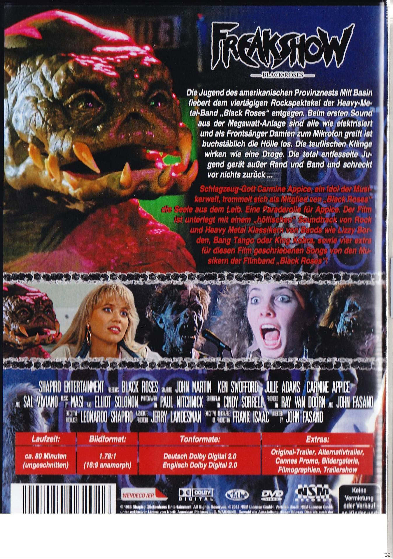 Freakshow DVD-Cover. Enthält Monster und Menschen mit Text.