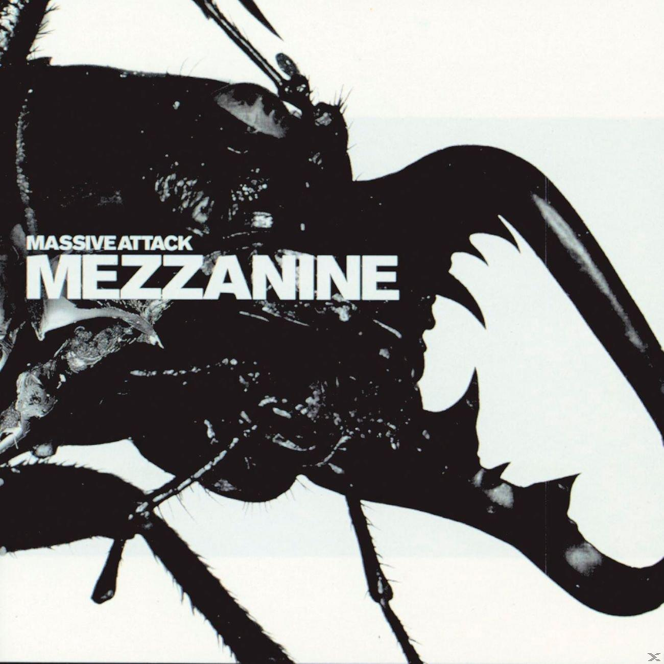 Pochette d'album : Insecte aux mandibules acérées sur fond blanc, intitulé 'Mezzanine'.