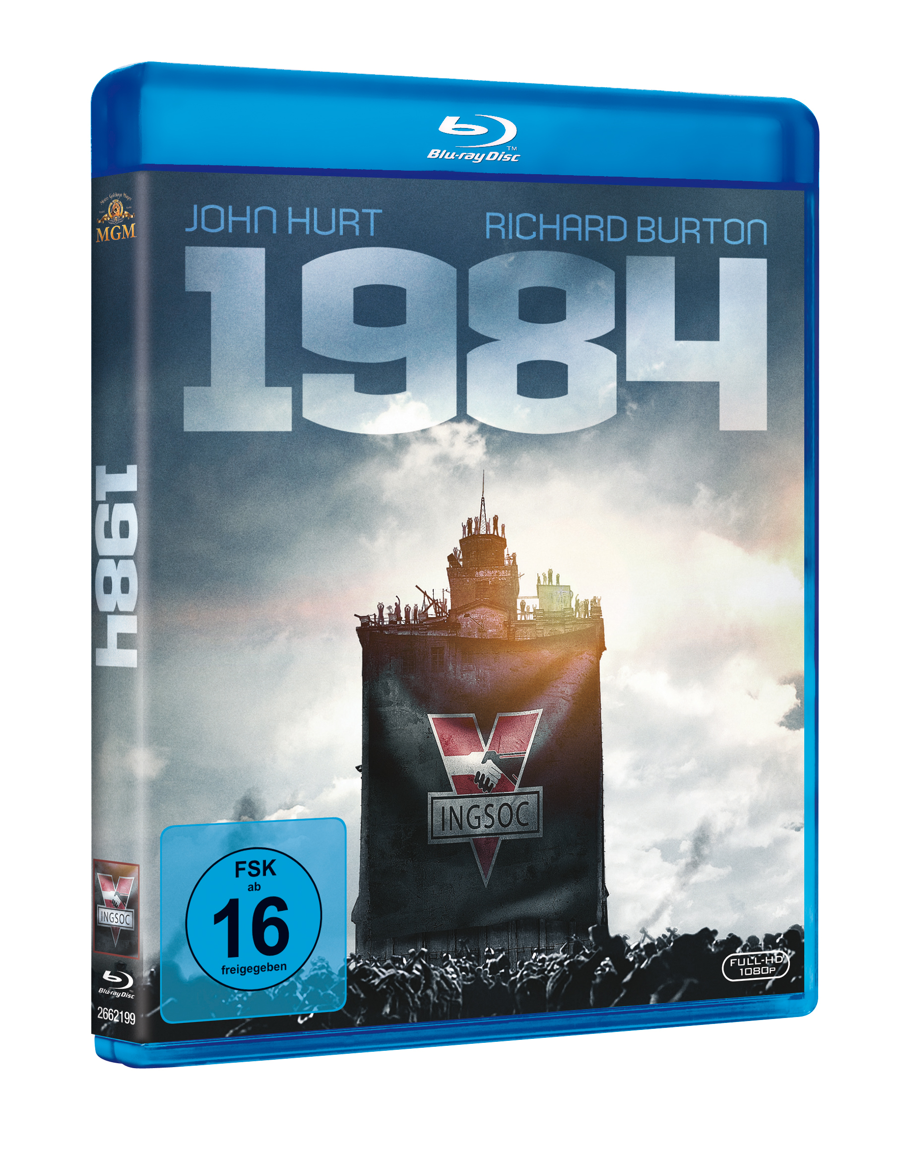 1984 Blu-ray Disc-Hülle mit Filmtitel und John Hurt, Richard Burton. Blaue Hülle.