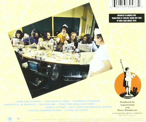 Pochette d'album : Groupe de personnes dans un restaurant. Des gens lisent des journaux, et un cuisinier à l'arrière.