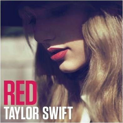 Close-up of a woman's face with red lipstick. The words 'RED' and 'TAYLOR SWIFT' are visible.
