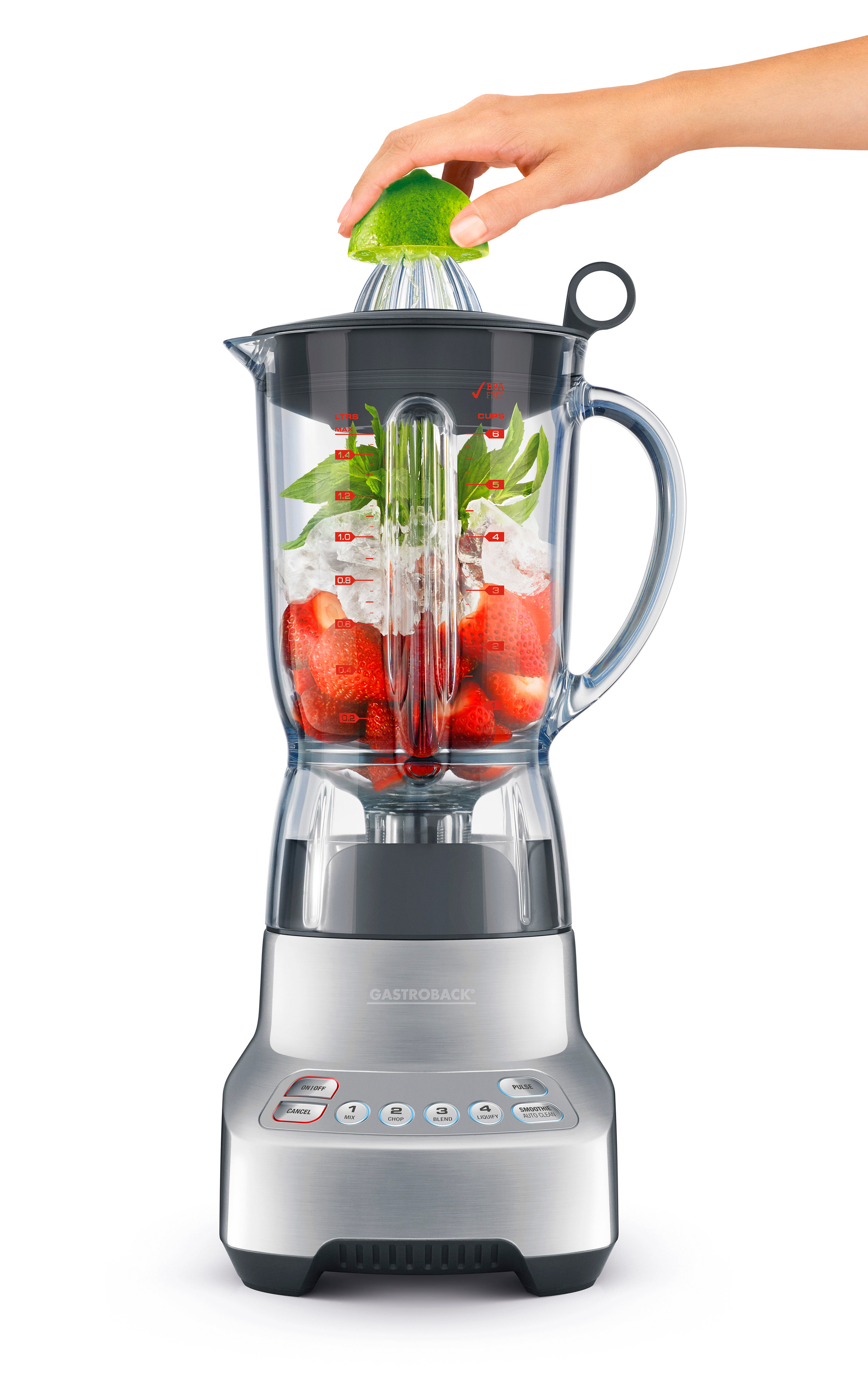 GASTROBACK 41004 Design Mixer Duo Advanced Standmixer Silber (1000 Watt, 1.5 l)