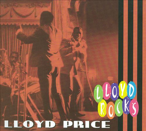 Album borító színpadi jelenettel, három táncoló férfival és egy színes "Lloyd Rocks" címmel.