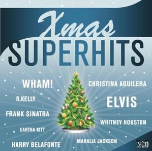 Xmas Superhits Albumcover mit Weihnachtsbaum und Künstlernamen.