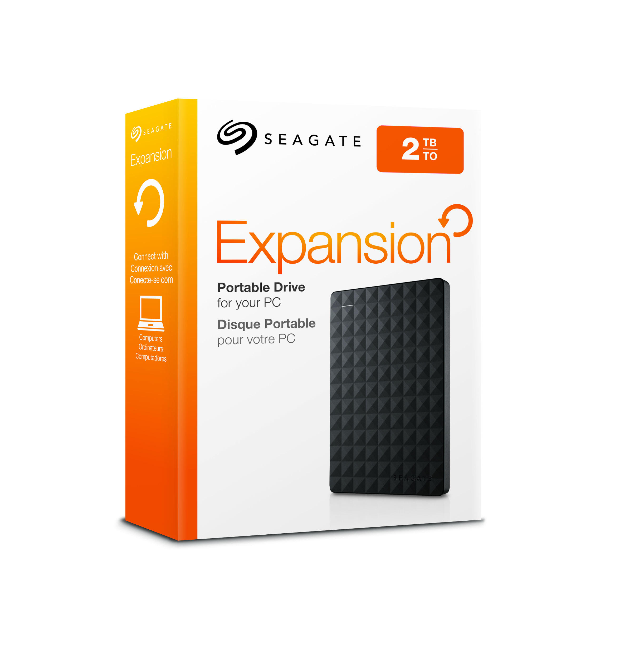 SEAGATE Expansion Portable Festplatte, 2 TB HDD, 2,5 Zoll, extern, Schwarz