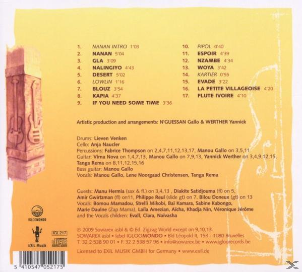 Rückseite eines Musikalbums mit Titelliste, Künstlern und Produktionsdetails.