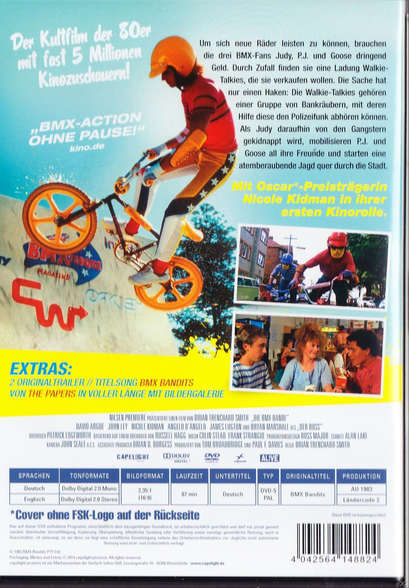 DVD-Rückseite mit Text und Szenen aus einem BMX-Film. Bunte Actionaufnahmen und Text auf Deutsch.