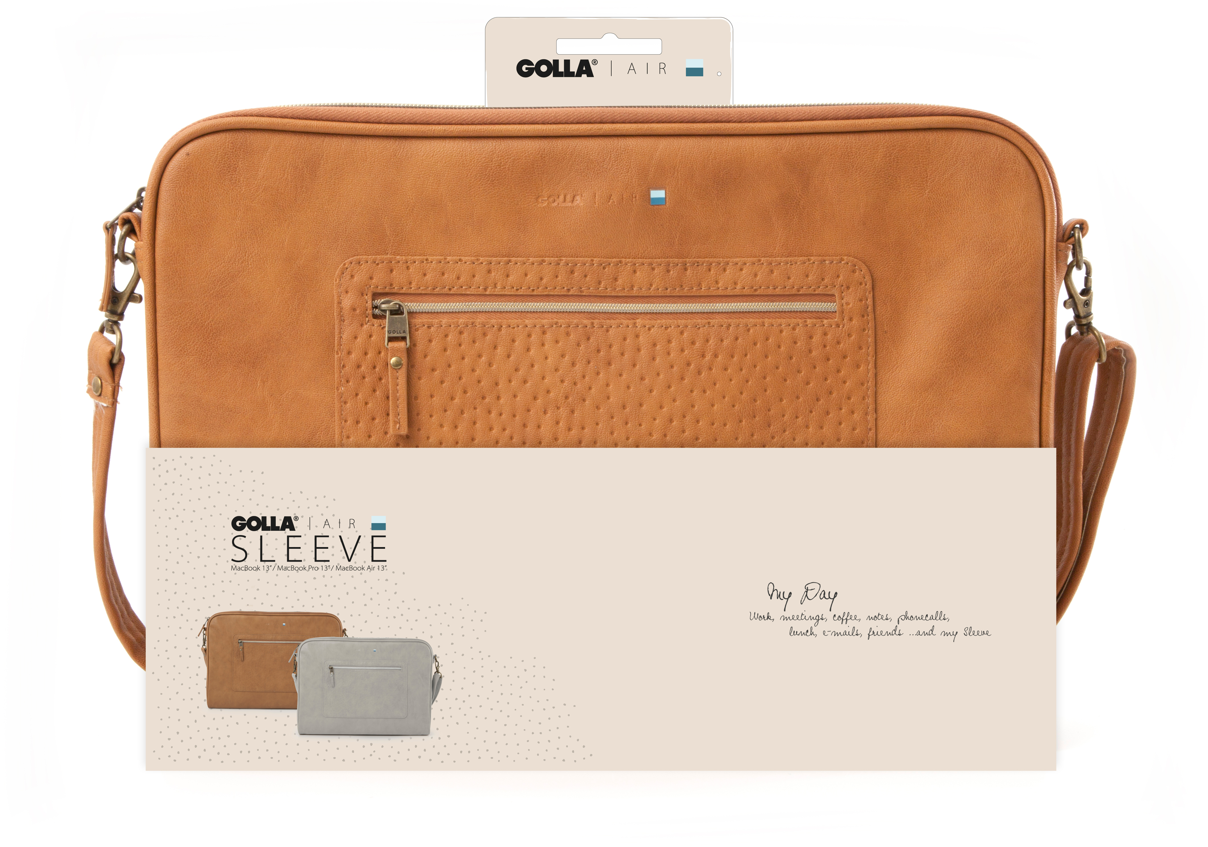 GOLLA CG119 Air Notebooktasche Umhängetasche für Apple, Fudge