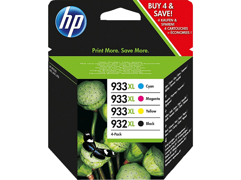 HP 932XL Zwart & 933XL Cyaan - Magenta - Geel (C2P42AE)