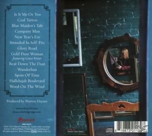Albumcover mit Titelliste, reflektierenden Spiegeln und einer blonden Frau.
