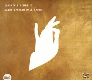 Album borító fehér kézmozdulattal barna háttéren. Szöveg: Orientale Lumen II, Saint Ephraim Férfikórus.