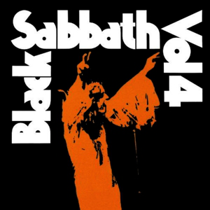 Albumborító a 'Black Sabbath Vol. 4' felirattal, fekete-narancssárga dizájnban.