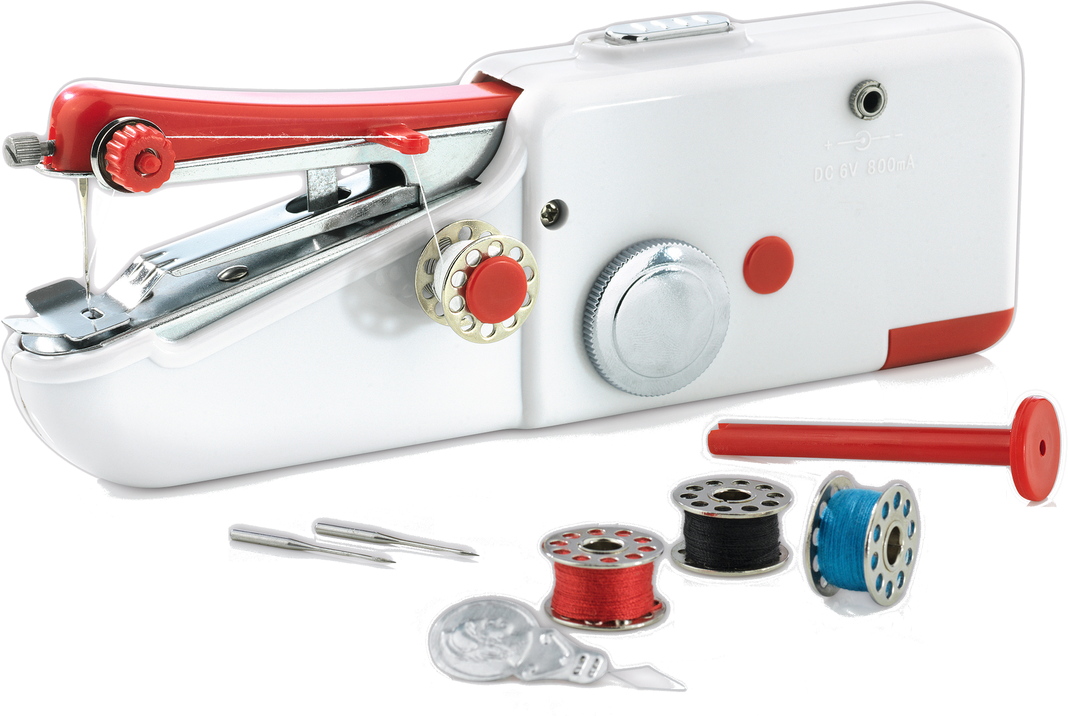 EASYMAXX Handnähmaschine easy!maxx (2927) Nähmaschine (Weiß, Rot)