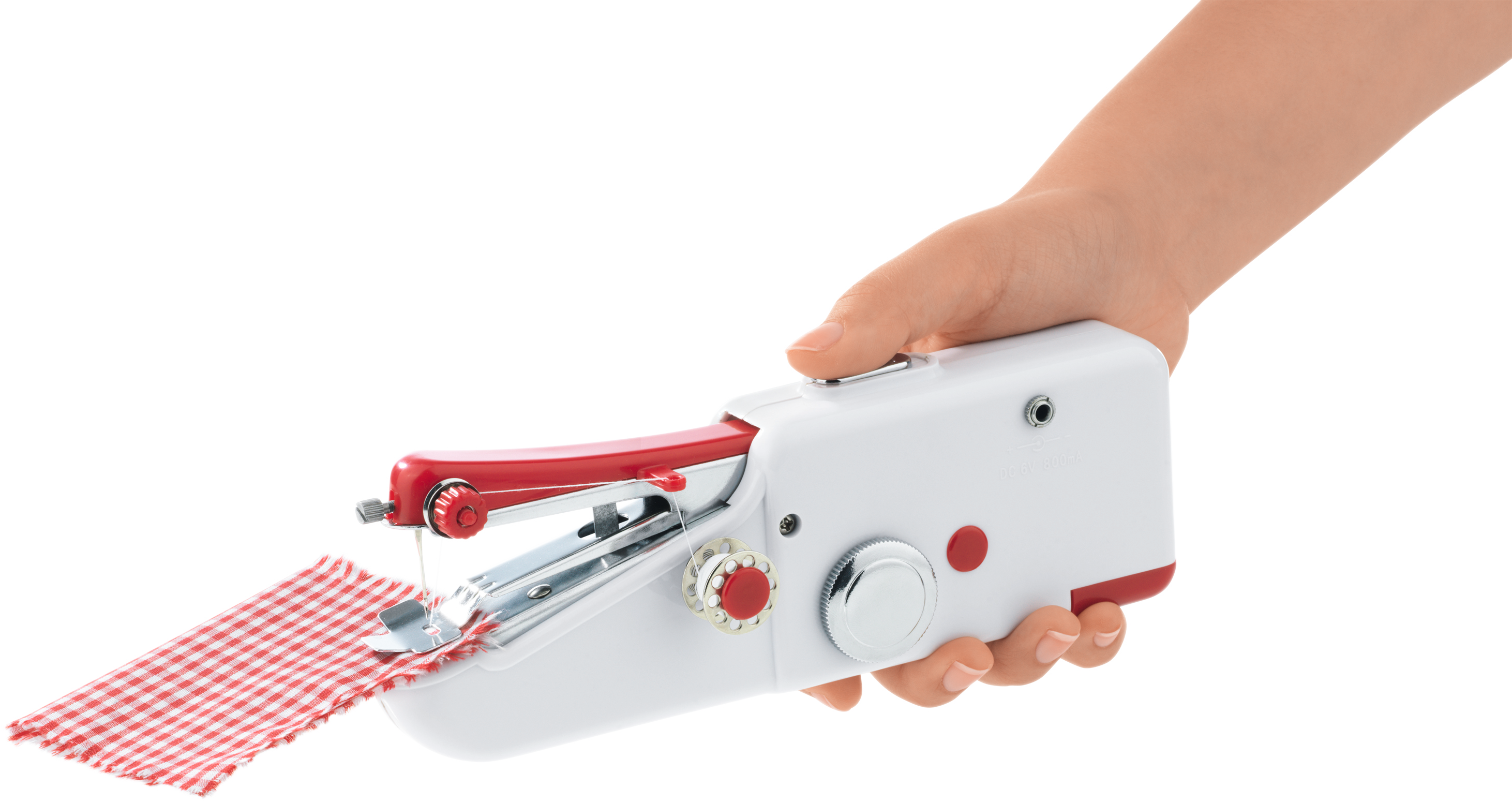 EASYMAXX Handnähmaschine easy!maxx (2927) Nähmaschine (Weiß, Rot)