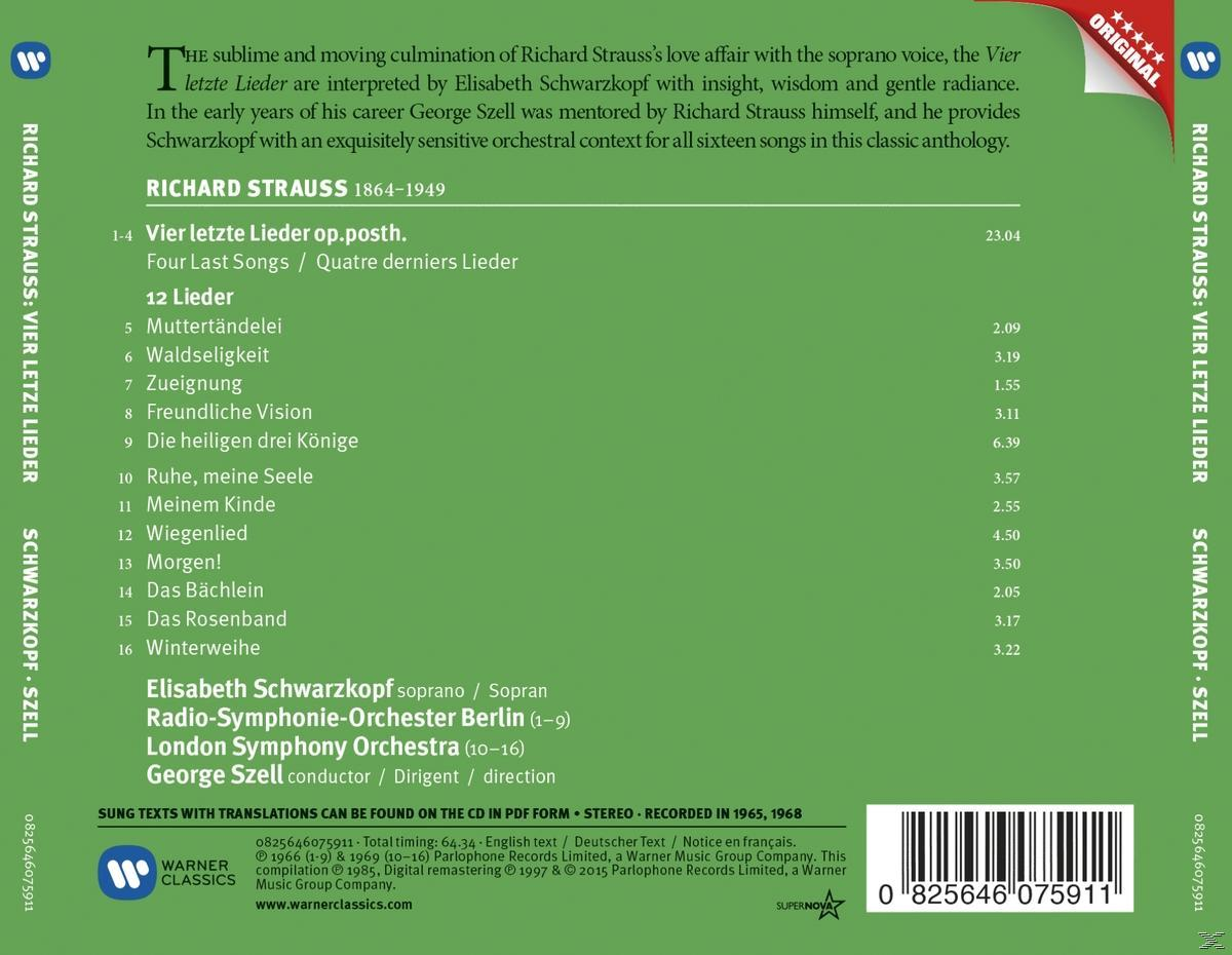Albumcover mit Text und einer Titelliste. Text: Richard Strauss.