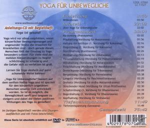 CD-Cover mit deutschem Text, der Yoga für Unbewegliche bewirbt. Enthält eine Titelliste und weitere Informationen.