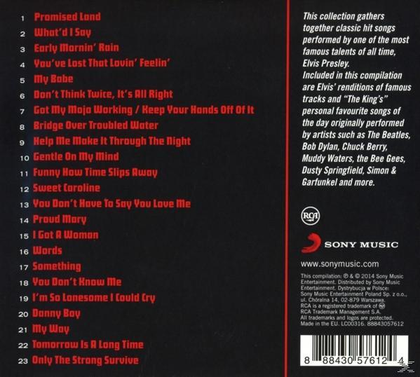 Rückseite eines Albums mit Titelliste. Auf der rechten Seite befindet sich ein Textblock mit Logo und rechtlichen Hinweisen.