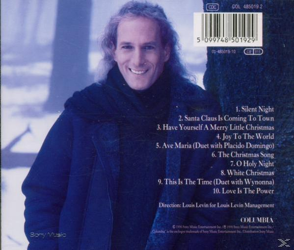 Album borító: Michael Bolton, télikabátban mosolyog, dalcímek, fehér háttér.