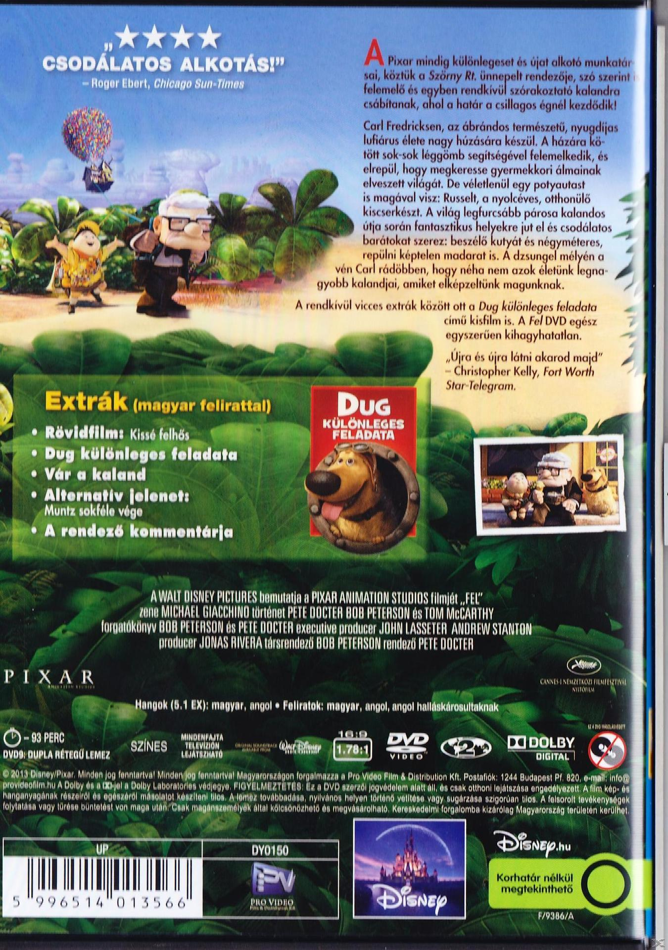 A 'Fel' című film DVD borítója. A szereplőkkel és a film összefoglalójával több nyelven.