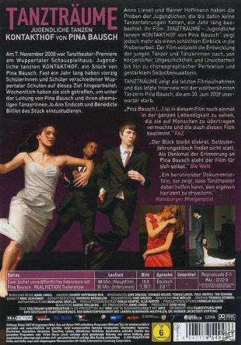 DVD-Rückseite, Tänzer in einem Theater, Text auf Deutsch und Bilder von Leuten im Theater.