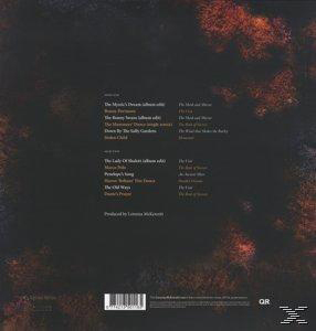 Rückseite eines Vinylalbums mit Titellisten. Brauner Farbverlauf-Hintergrund.