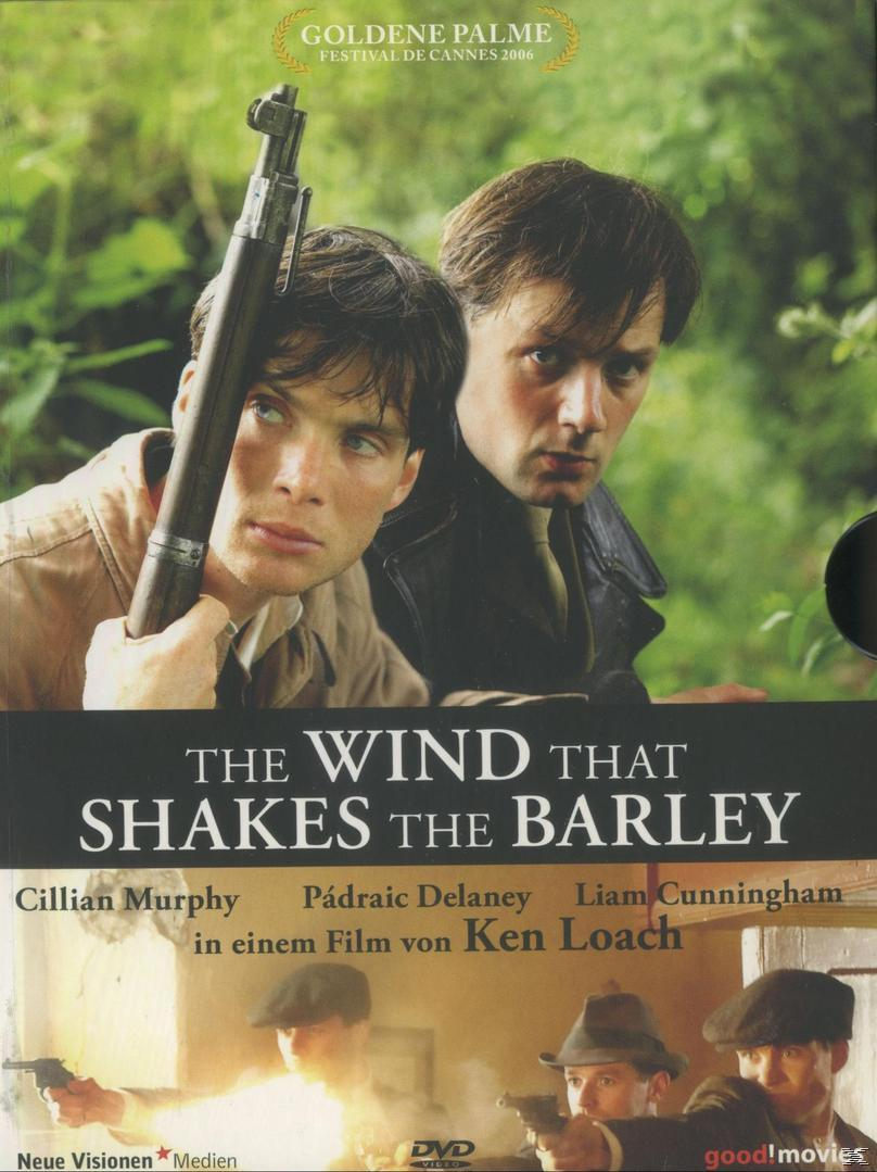 Filmcover mit zwei Männern, die eine Waffe halten, Text: The Wind That Shakes the Barley.