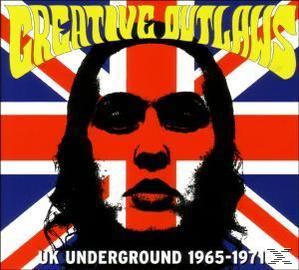 Albumcover mit Gesicht, Sonnenbrille, UK-Flagge und Text: Creative Outlaws.