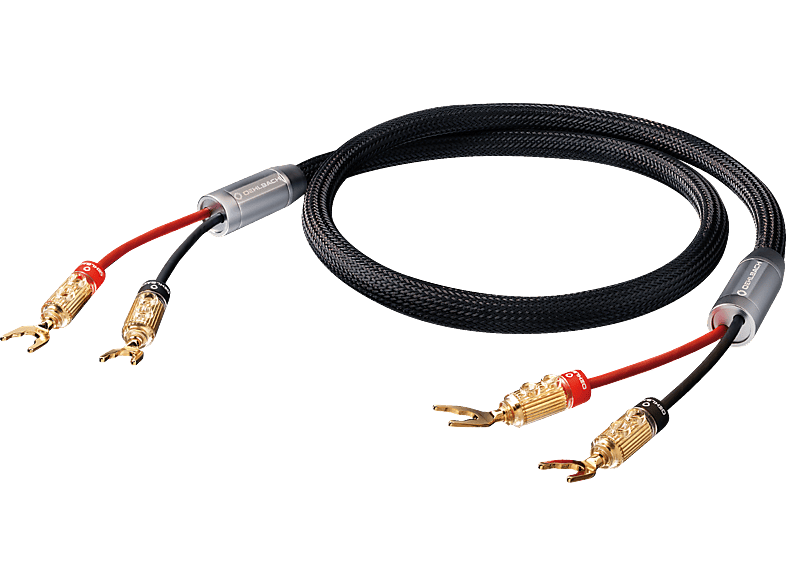 Kabelschuhkabel, FusionTwo m 2x XXL® Kabelschuh-Verbinder KabSet Schwarz High-End-Lautsprecherkabel, mit 2 OEHLBACH