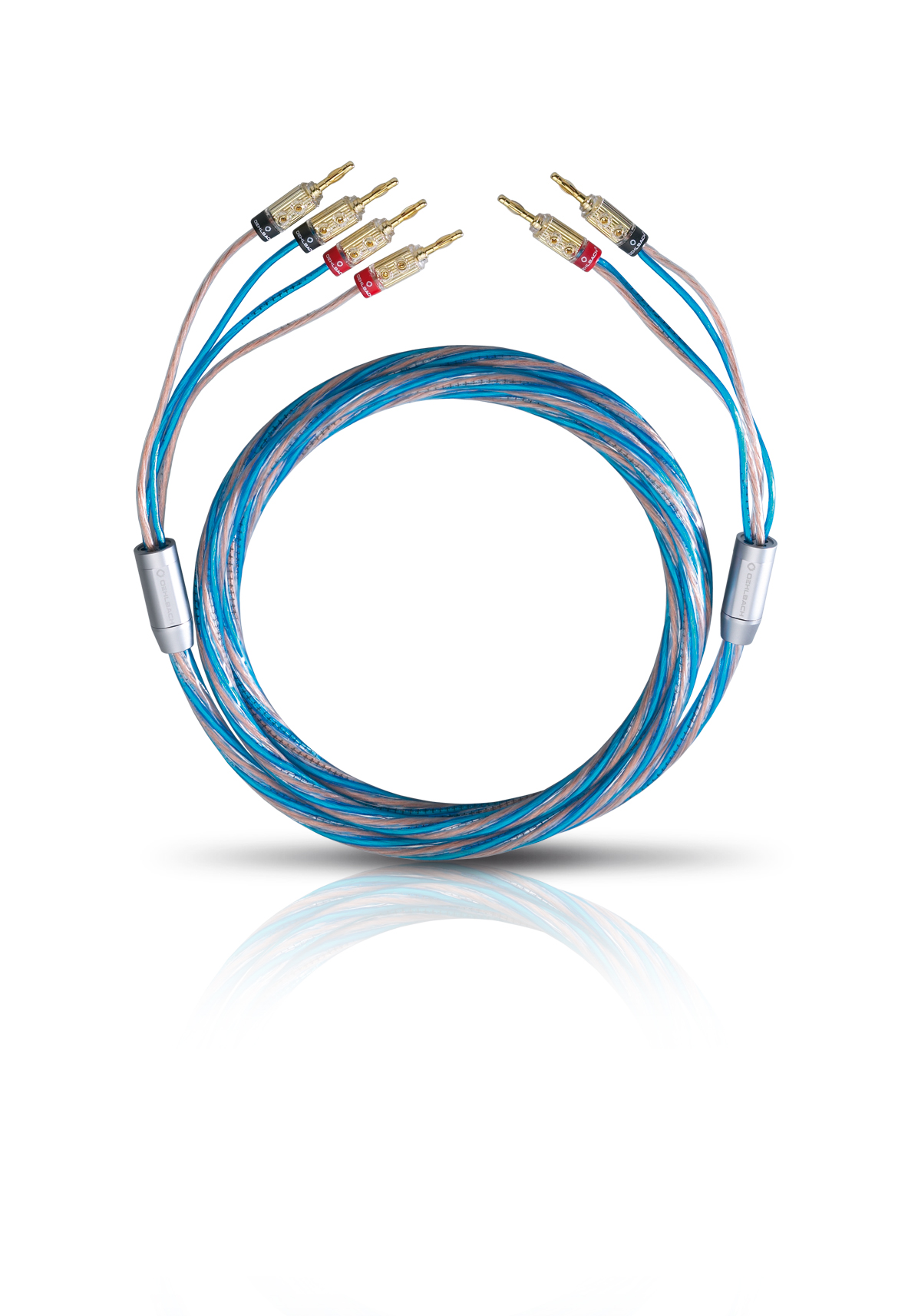 OEHLBACH Lautsprecherkabel Bi-Wiring versilbert 2x2.5 mm², 2x4 mm², mit Banana-Verbinder, Kabel