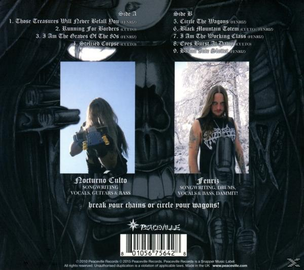 Albumcover mit zwei Fotos von Männern. Der Text enthält Songtitel und den Namen des Künstlers. Dunkler Hintergrund.