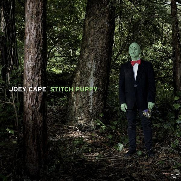 Albumcover: Figur im Anzug, grünes Gesicht, rote Fliege, in einer Waldlandschaft.