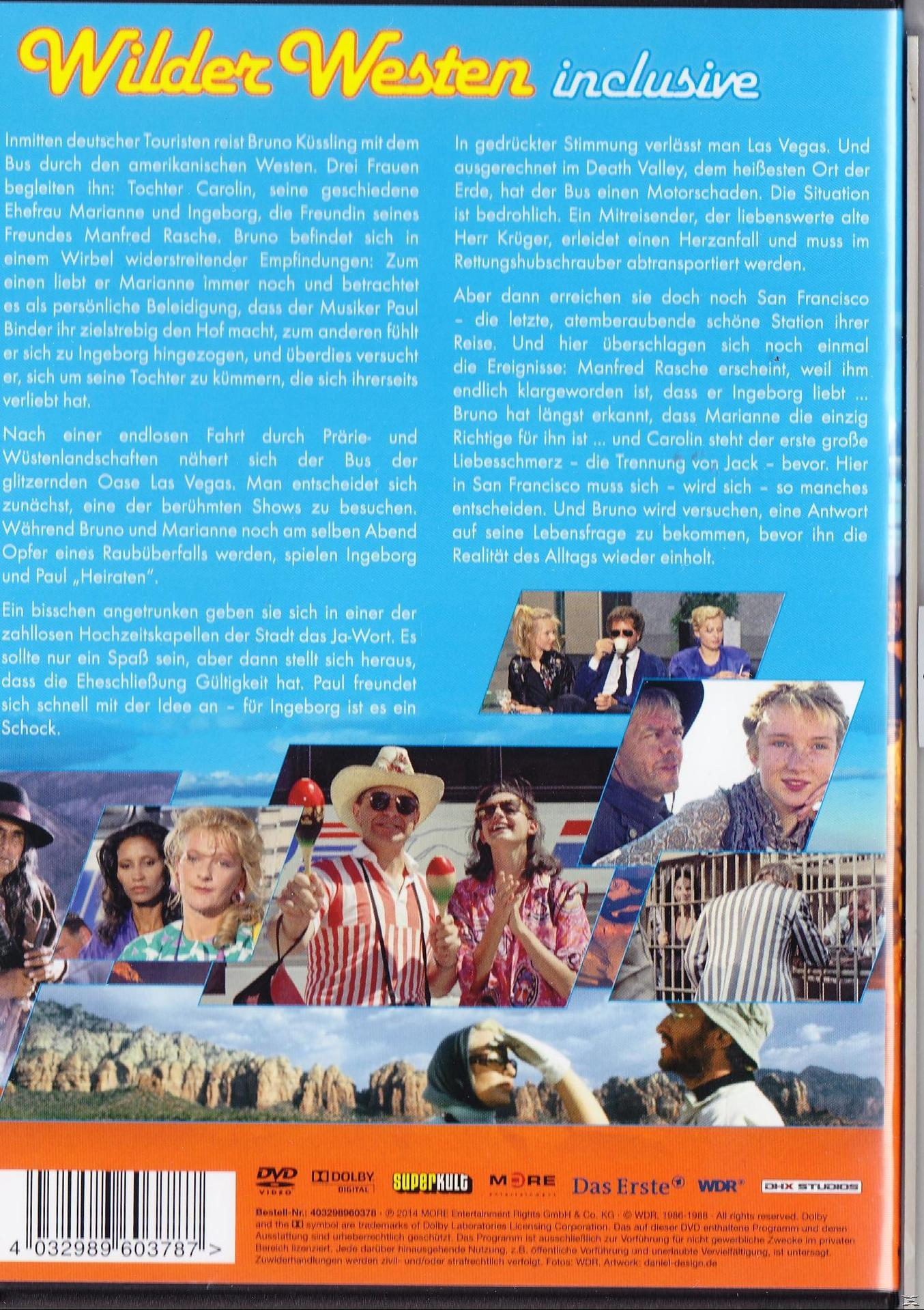 Filmcover, deutscher Text und Bilder von Personen. Enthält einen Mann mit Cowboyhut.