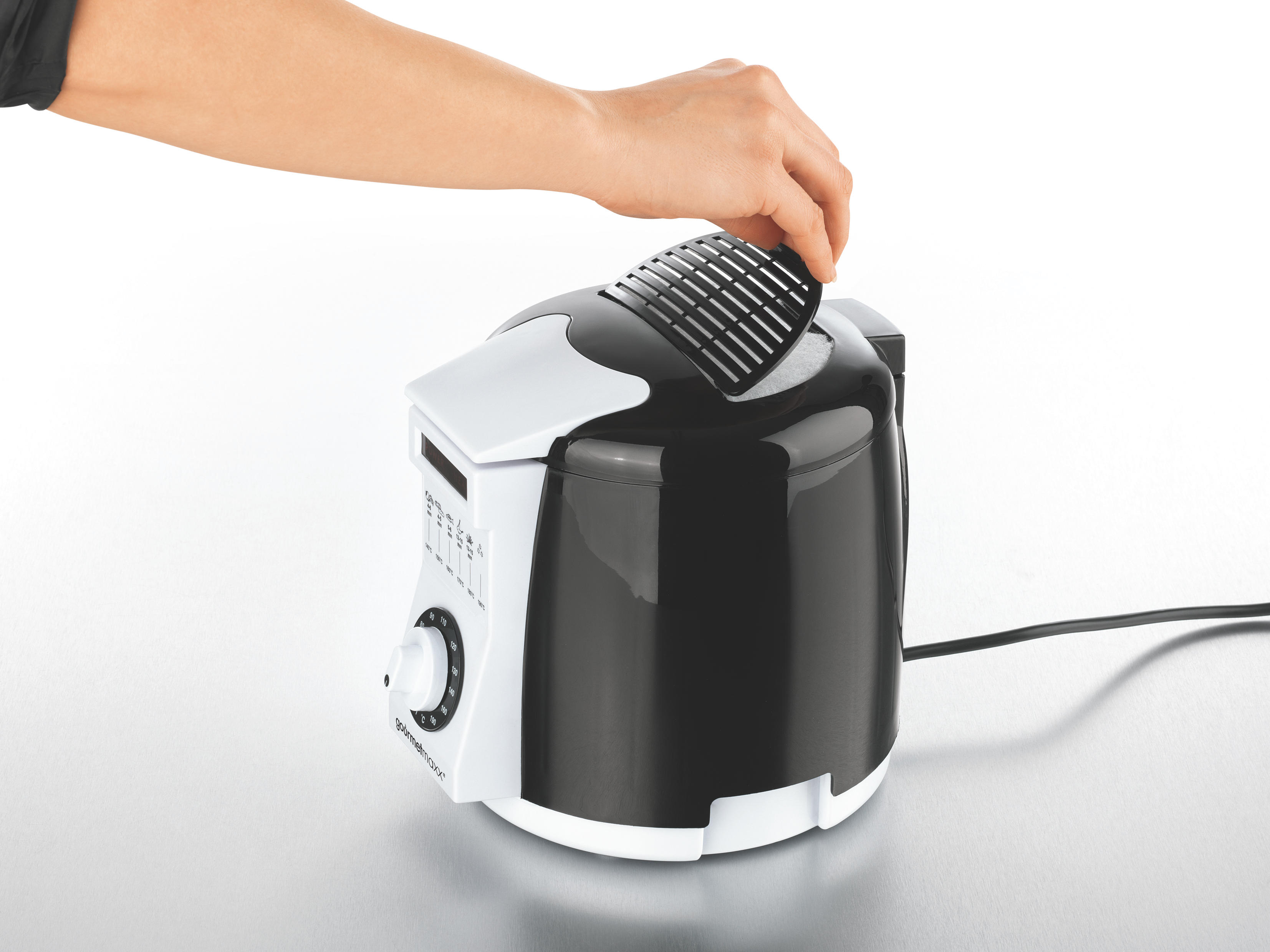 GOURMETMAXX 8345 Fritteuse 840 Watt Weiß/Schwarz
