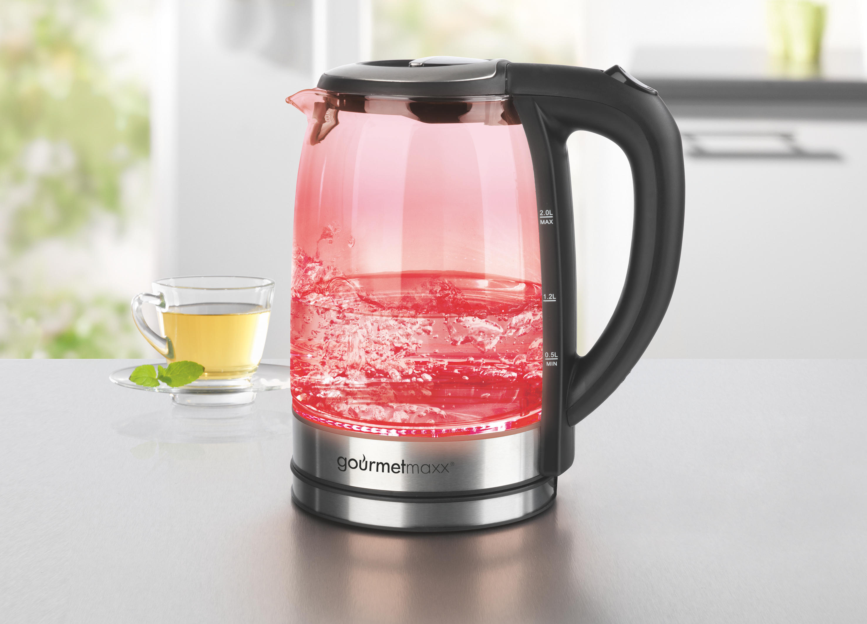 GOURMETMAXX 8107 Wasserkocher, Schwarz