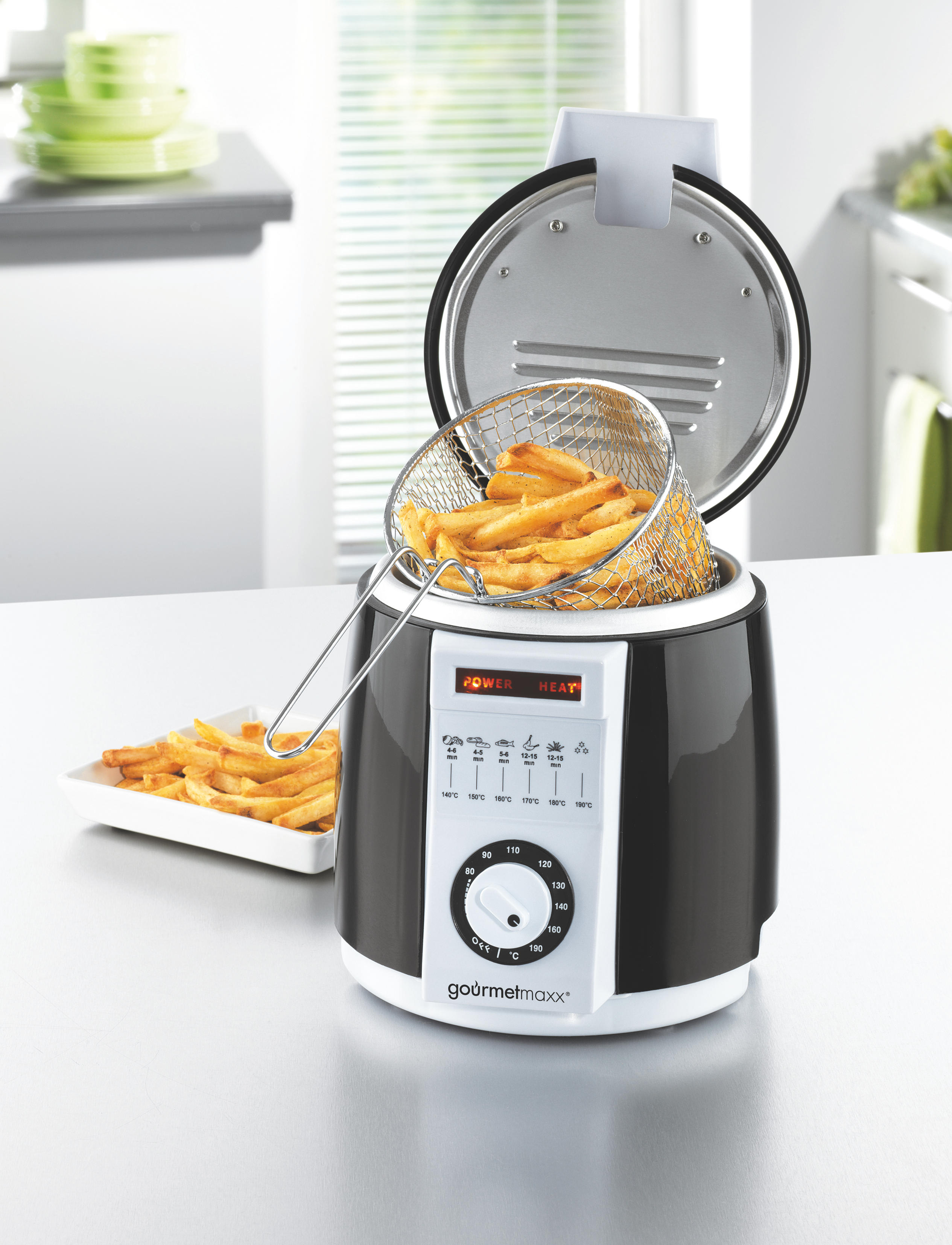 GOURMETMAXX 8345 Fritteuse 840 Watt Weiß/Schwarz
