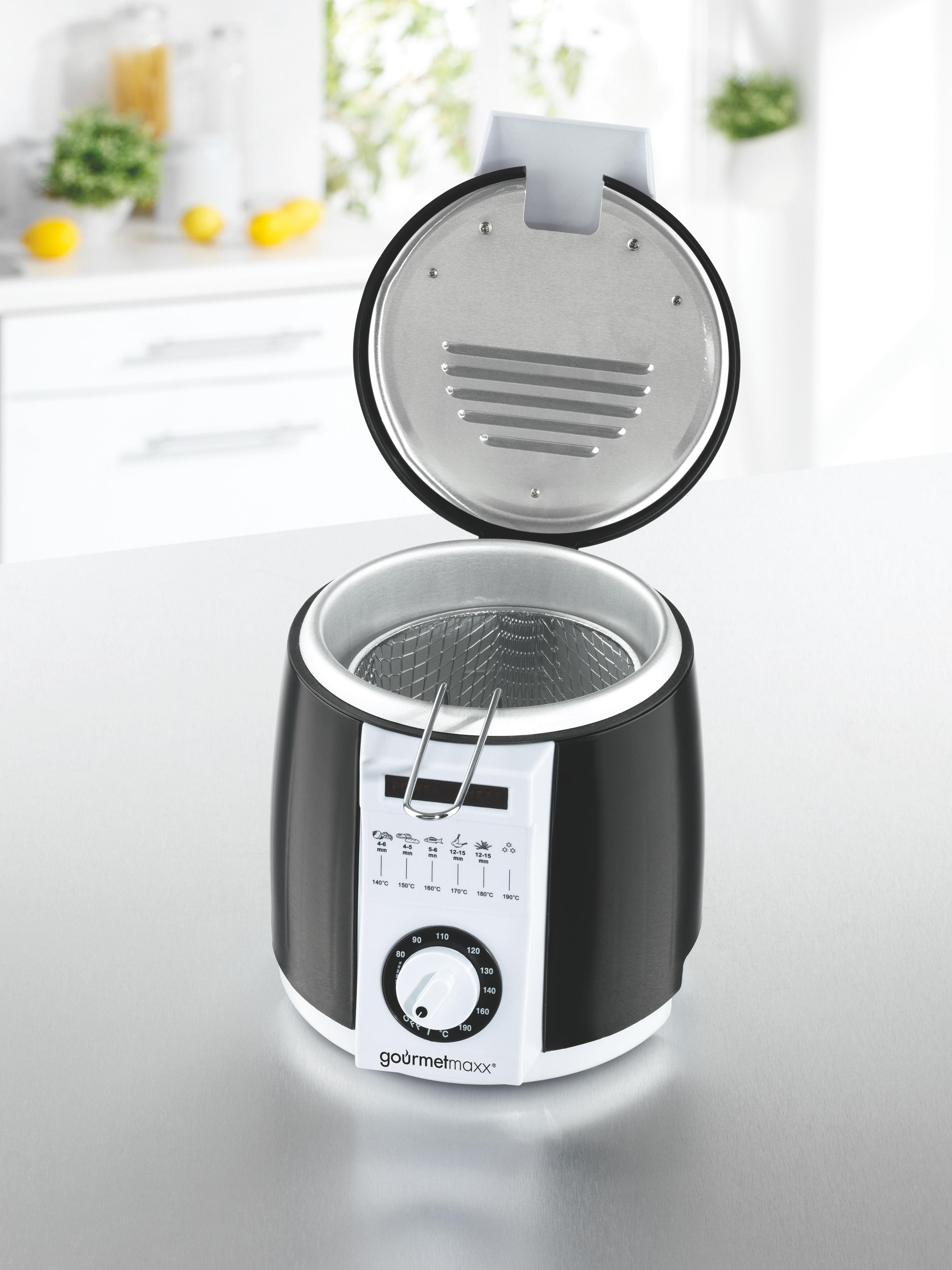 GOURMETMAXX 8345 Fritteuse 840 Watt Weiß/Schwarz