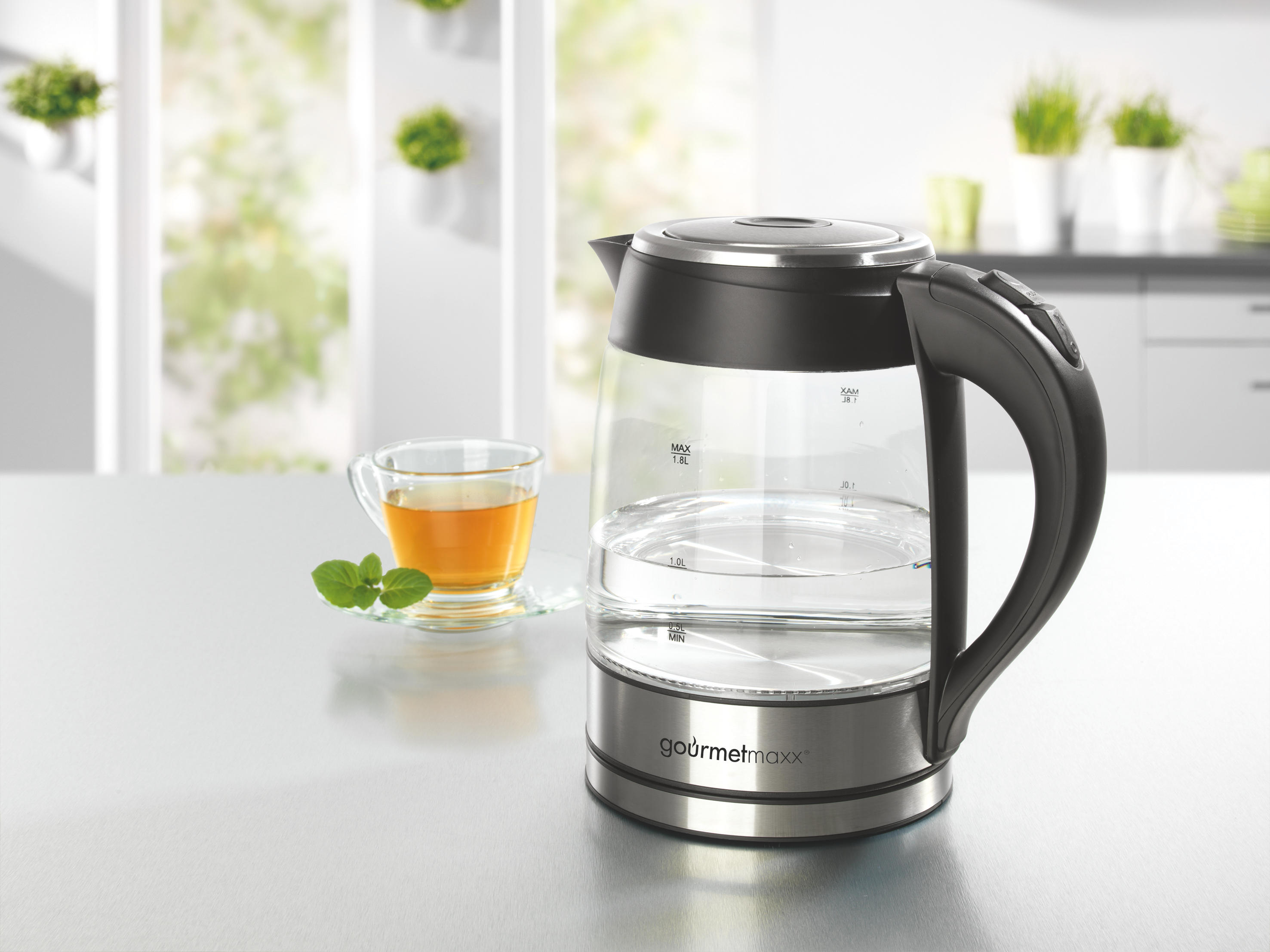 GOURMETMAXX 9182 Wasserkocher, Schwarz