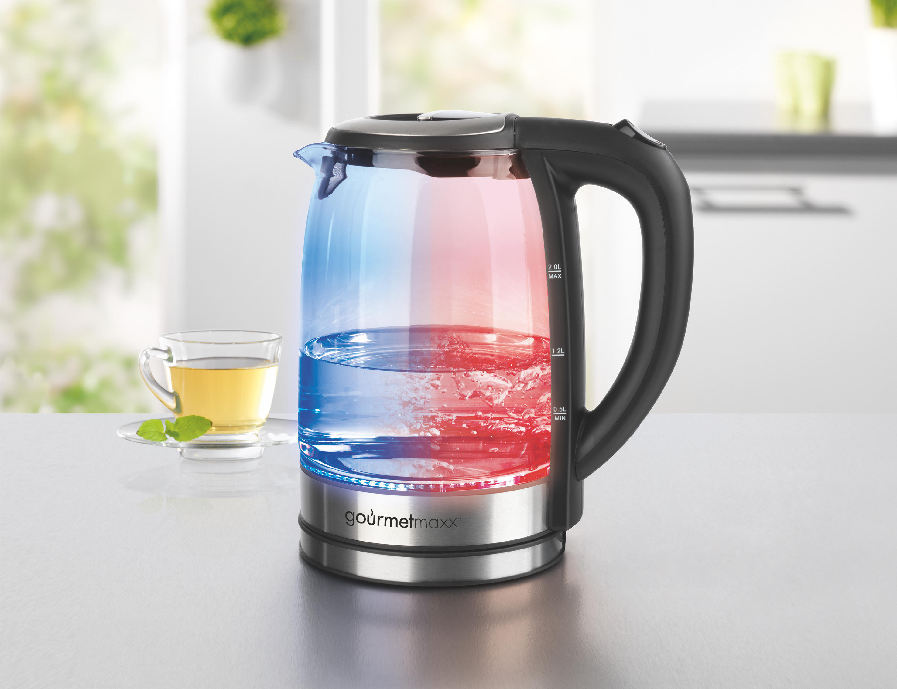 GOURMETMAXX 8107 Wasserkocher, Schwarz