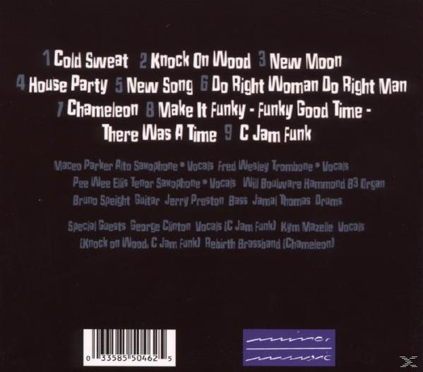 CD-Rückseite mit Titelliste und Credits, in grau-weißer Schrift.