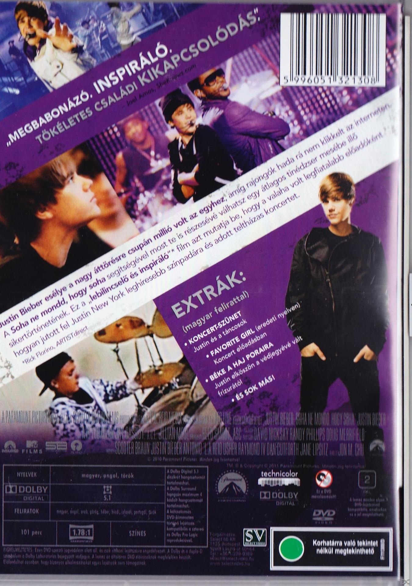 Justin Bieber: Soha ne mondd, hogy soha (DVD)