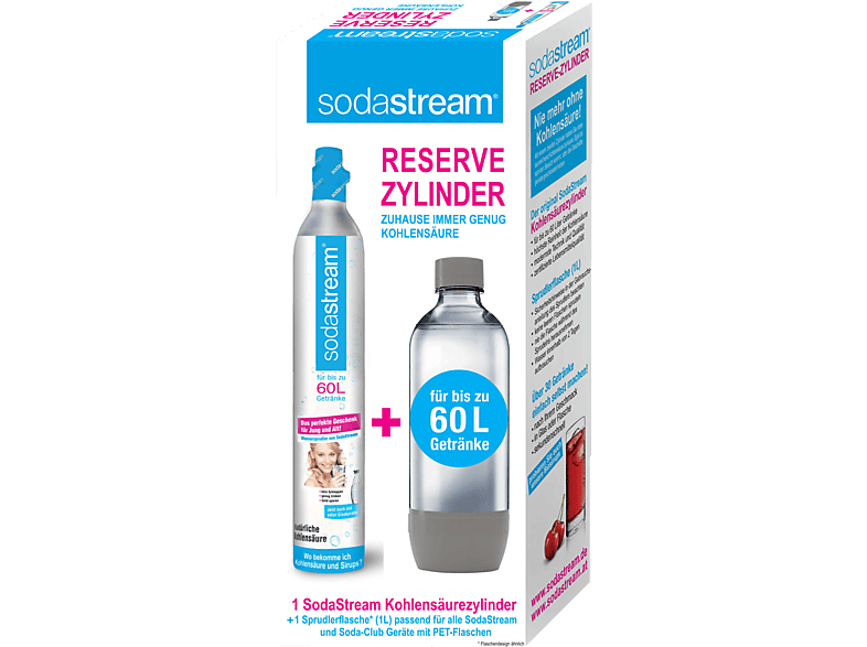 60L + SODASTREAM Reservepack (Kohlensäure-Zylinder PET-Flasche) 1053000490