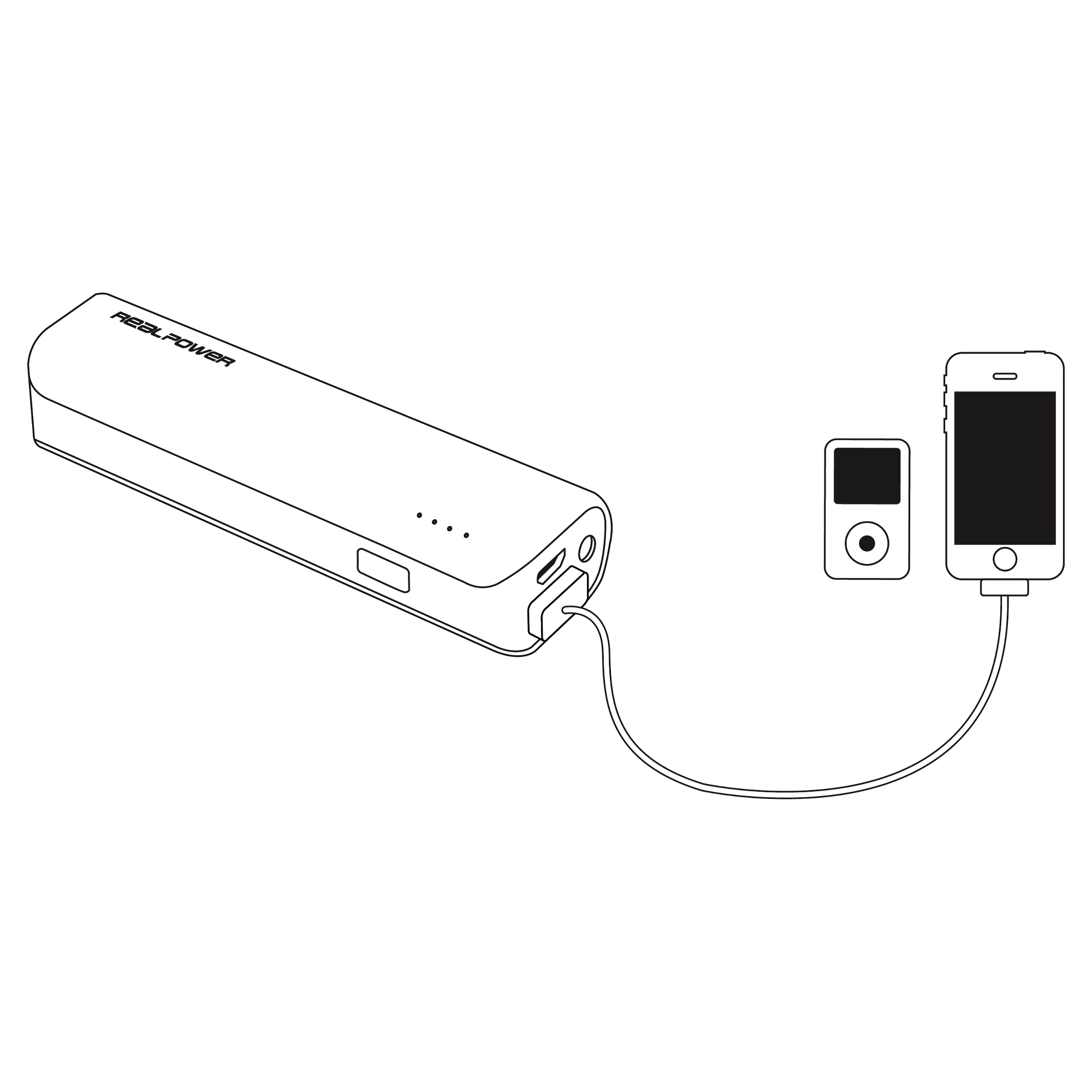 REALPOWER PB-2600 Powerbank 2600 mAh Limette