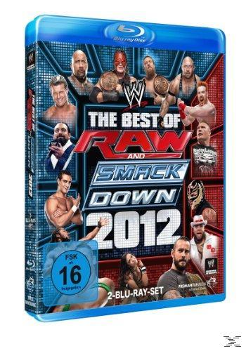 Blu-ray-Disc-Cover mit Wrestlern und dem Titel 'The Best of Raw and Smackdown 2012'.