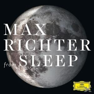 Albumcover: Mond mit Text MAX RICHTER from SLEEP. Ein gelbes Logo befindet sich unten rechts.